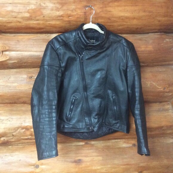 Wilsons Leather Other - Vintage Wilsons Leather Black Asymmetrical Zip Moto Biker Jacket Size 42-Large